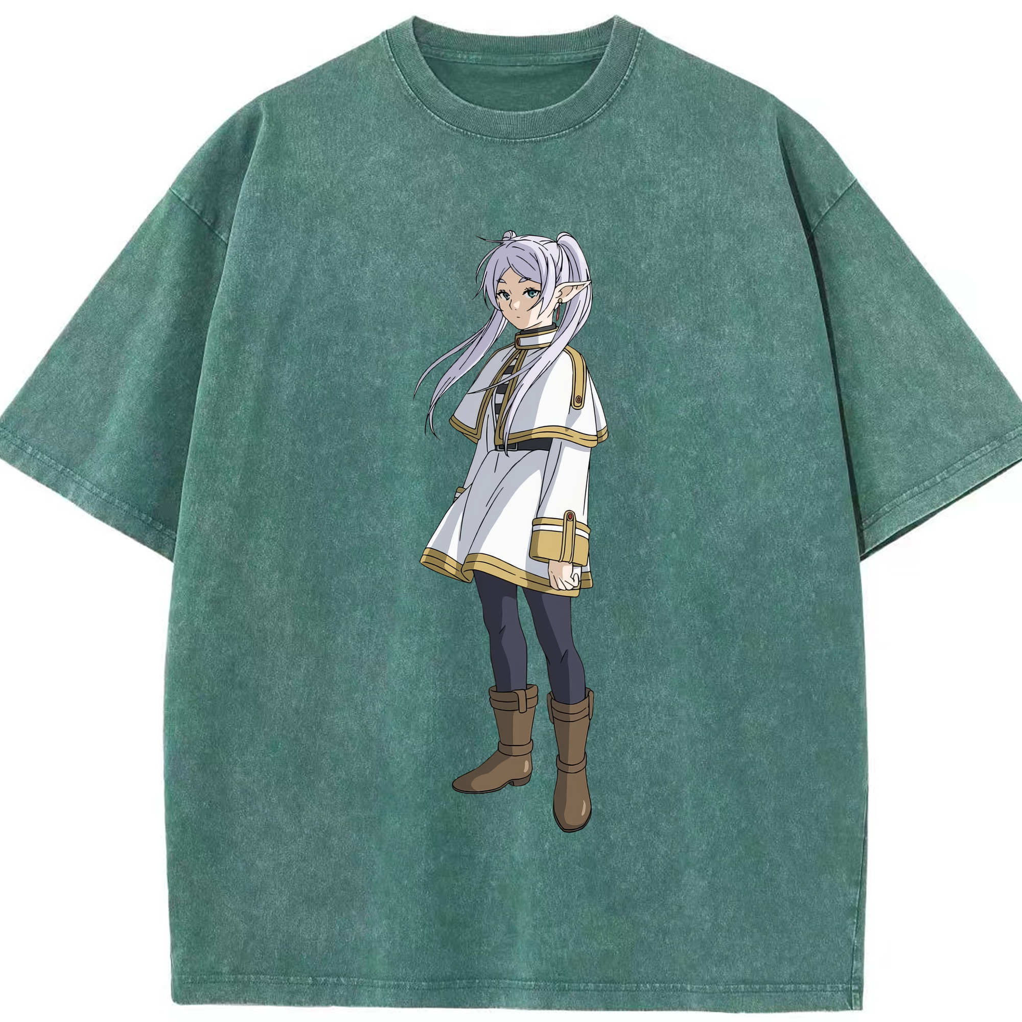 （画像用） 葬送のフリーレン Frieren 綿100% ヴィンテージ風 半袖Tシャツ（フロントプリント）